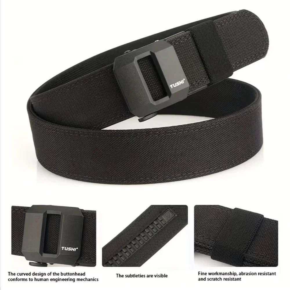 NWT TUSHI Unisex Black Belt Quick Release Durable
